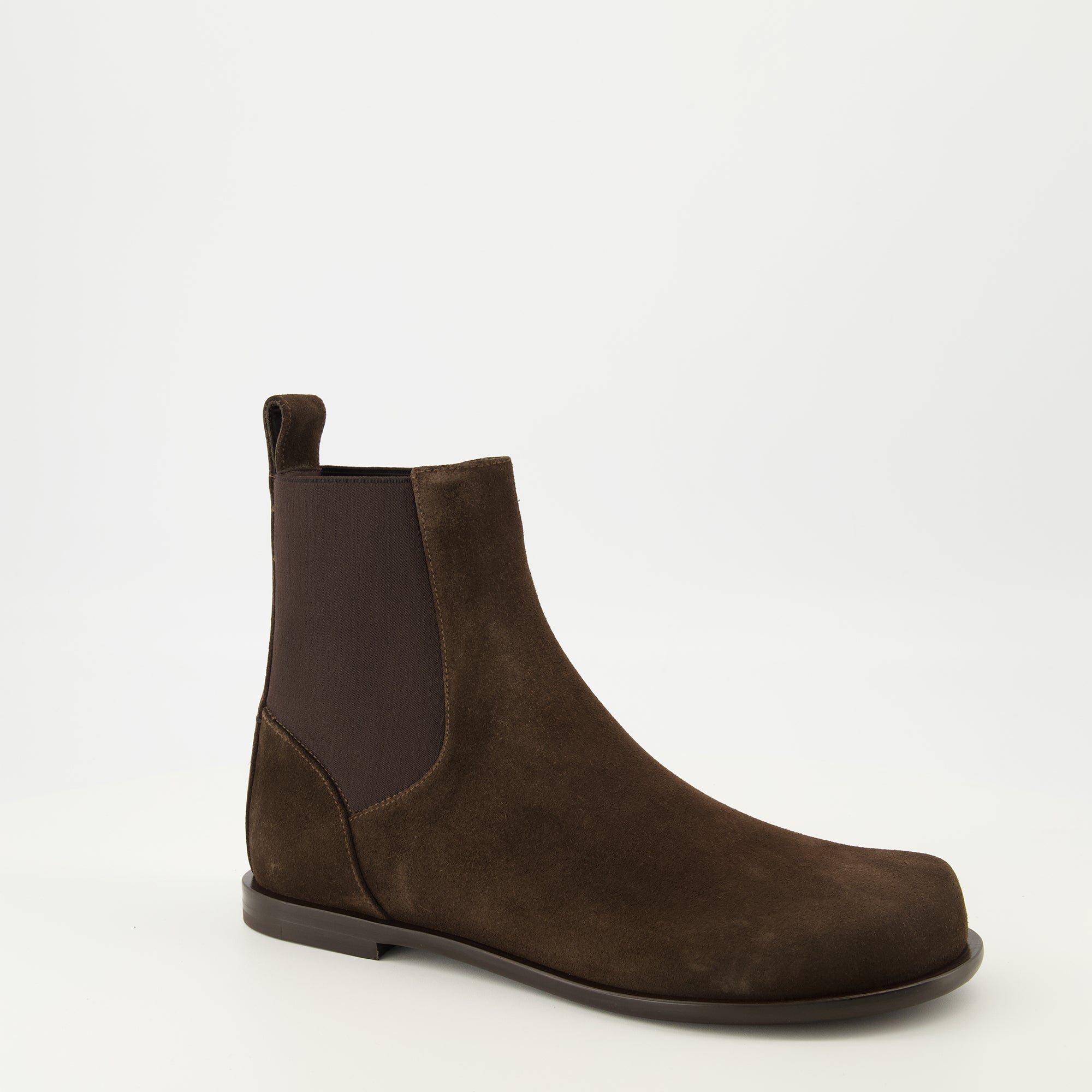 Fendi Chelsea Boots, FF Squared, brown suede boots, pull-on boots, premium footwear