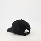 black logo cap, Moncler cap, cotton gabardine cap, adjustable cap, casual accessory