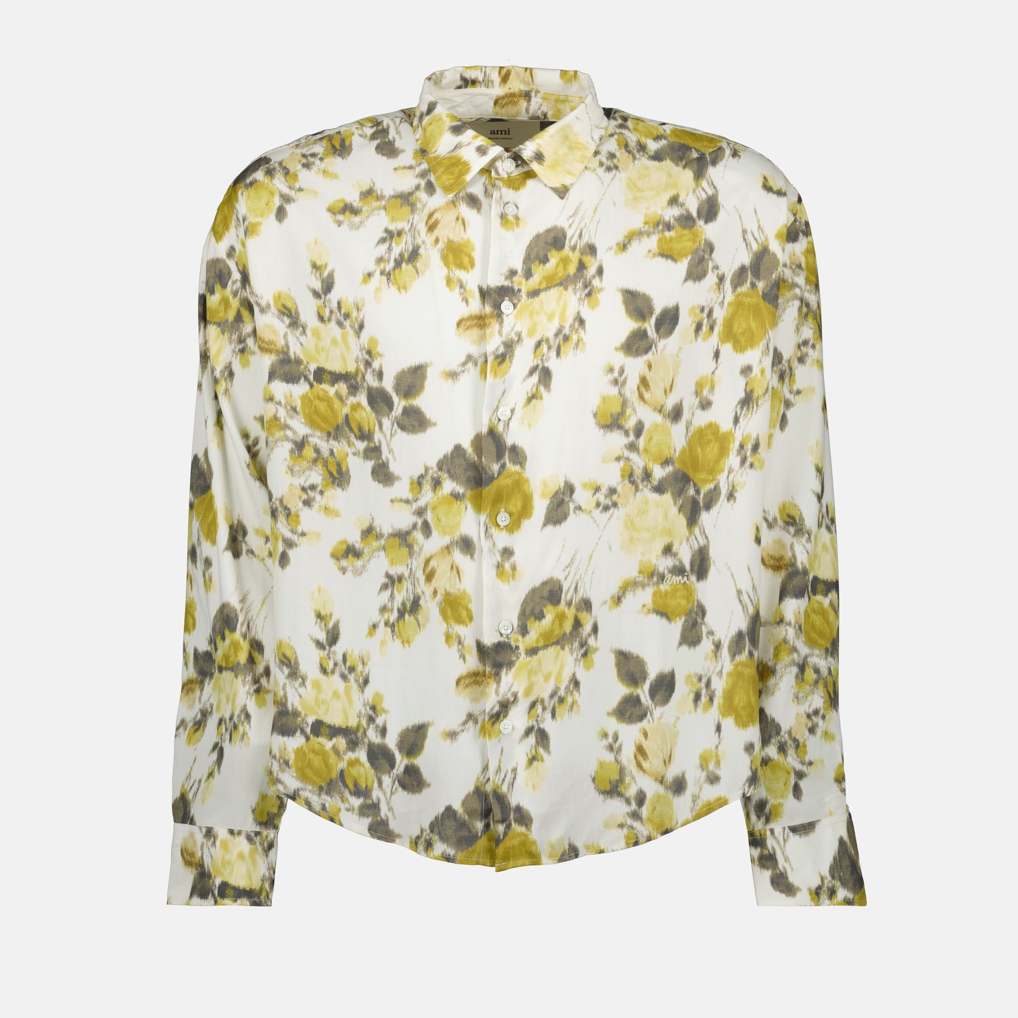 Floral Printed Green Shirt