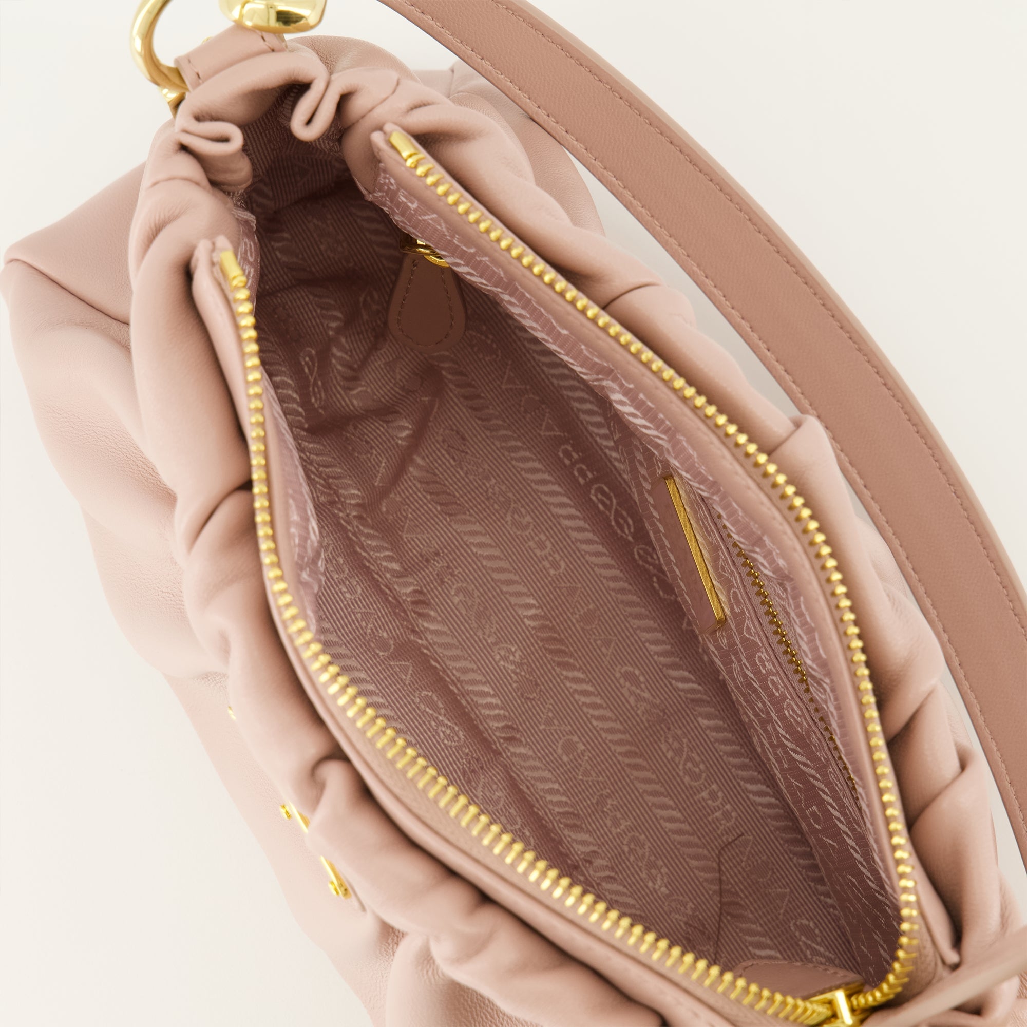 Image of Nappa Leather Pink Bag by Prada for Women - Season Spring-Summer 2026 - Detail View 2