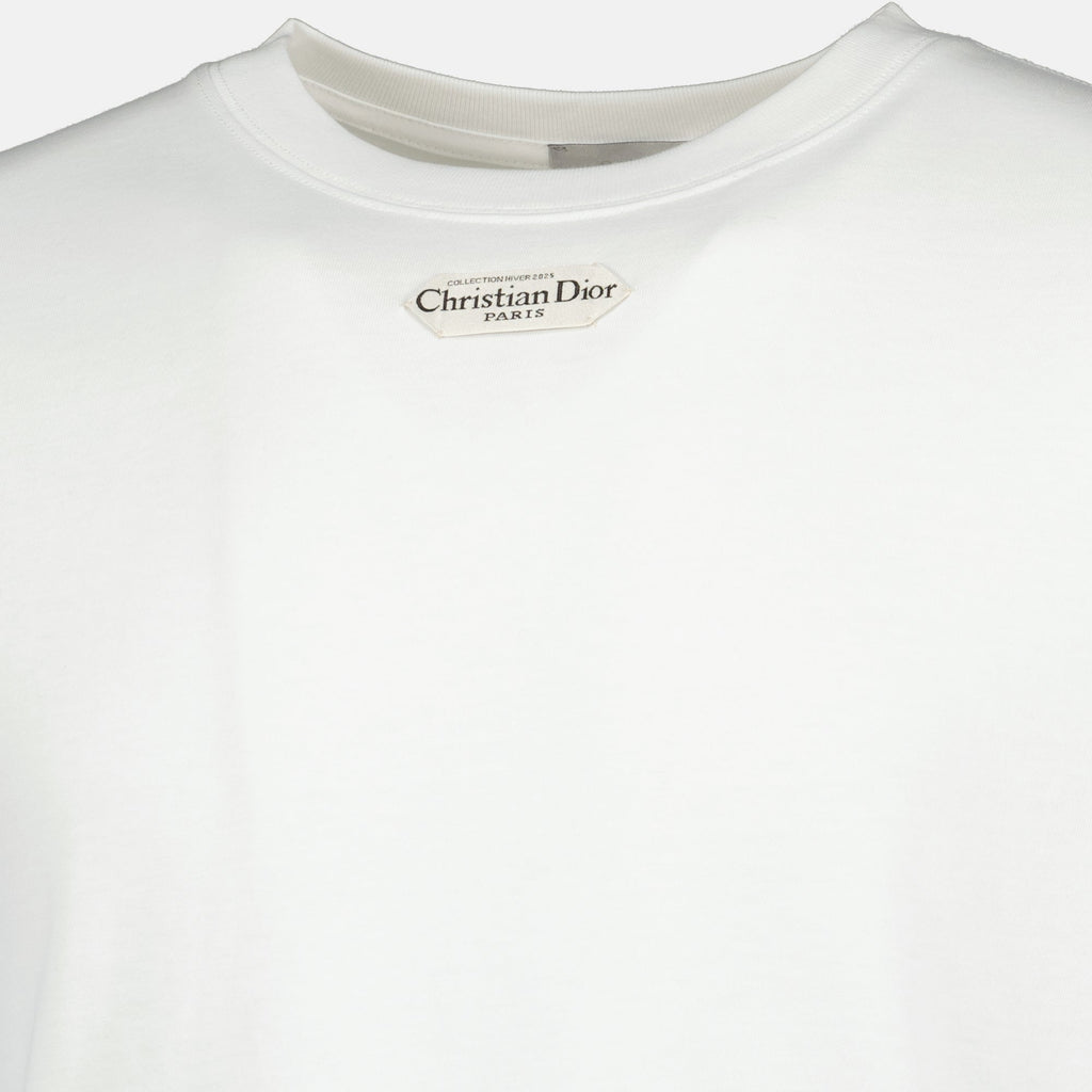 Dior T-shirt, white cotton t-shirt, men's fashion, short sleeve t-shirt, Fall Winter 2025 collection