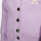 cardigan, wool cardigan, Ami de coeur, violet cardigan, Spring-Summer 2025
