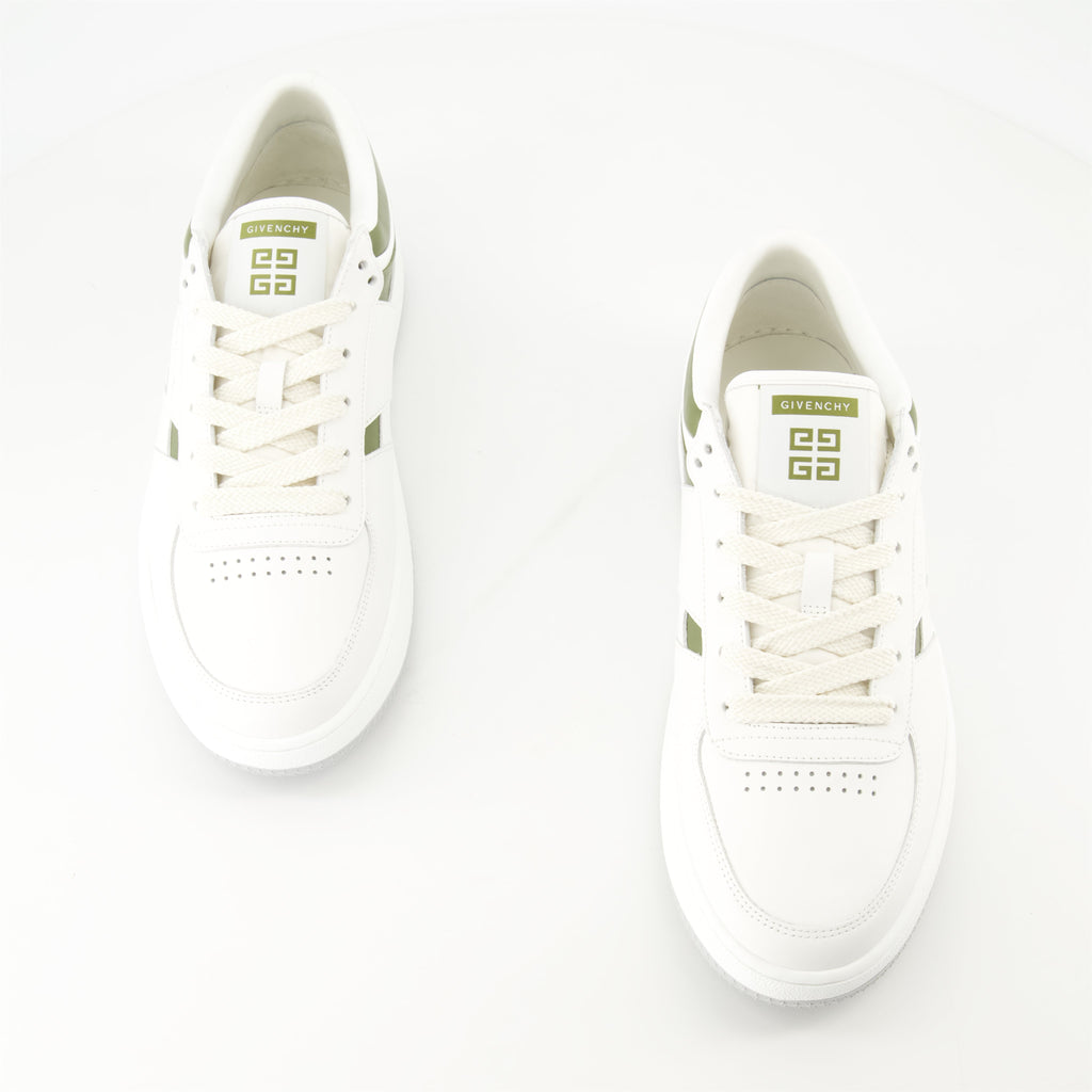 G Move sneakers, White and blue sneakers, Leather footwear, Stylish sneakers, GIVENCHY shoes
