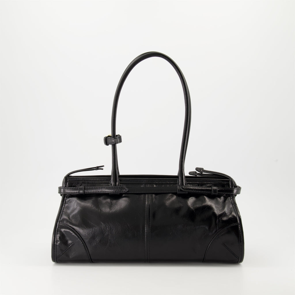Prada handbag, black leather bag, luxury handbag, Autumn-Winter 2024, elegant accessory