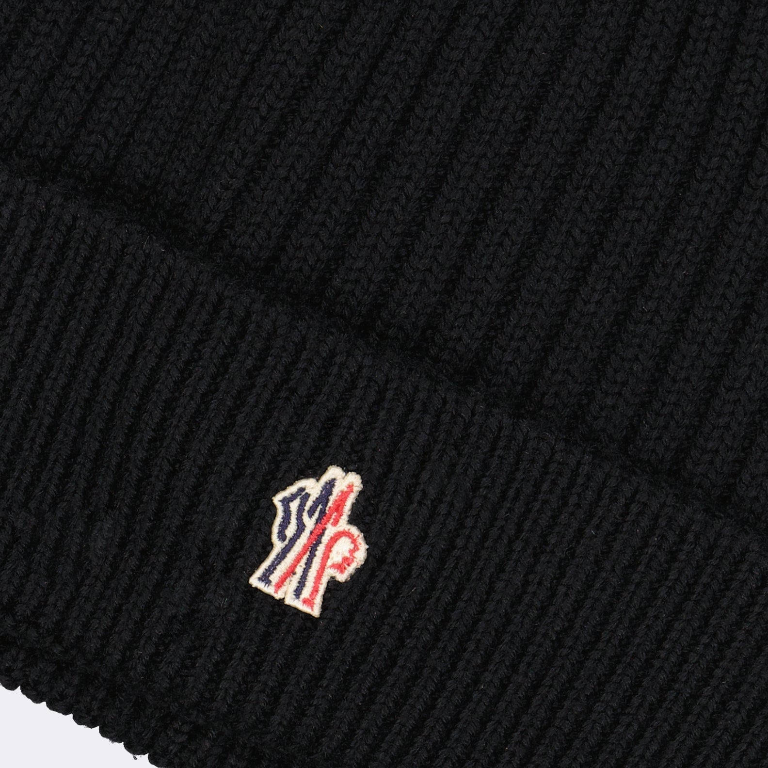 Moncler Grenoble, wool beanie, black beanie, winter accessory, premium wool