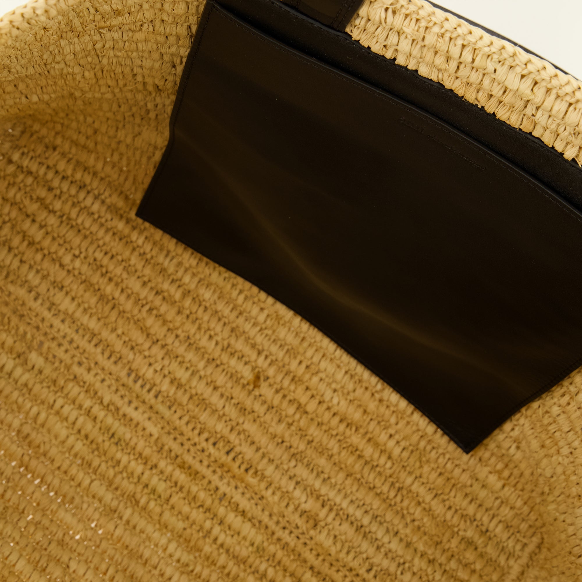 Beige Raphia Tote Bag