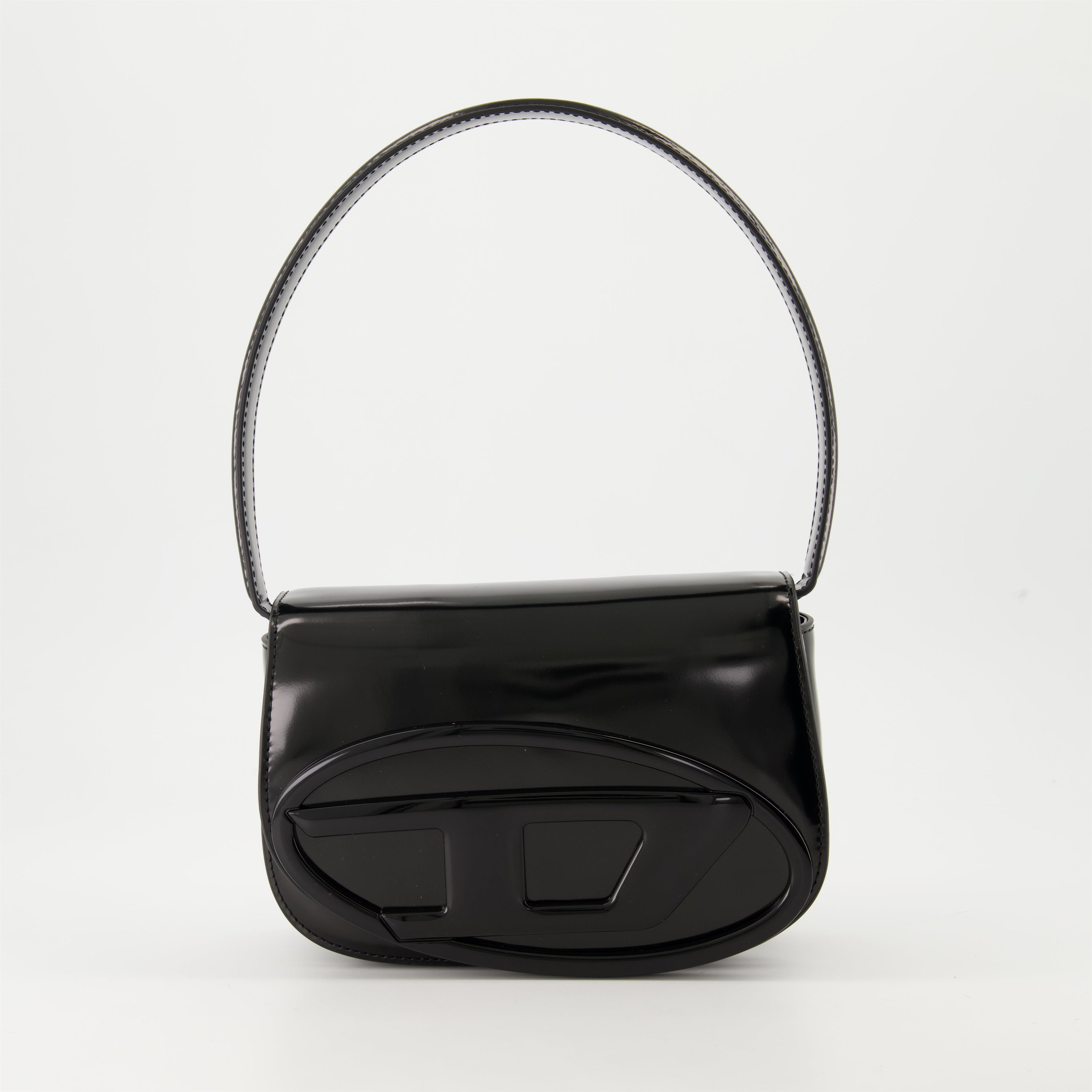 Diesel leather bag, black handbag, luxury accessories, adjustable strap bag, elegant leather bag  