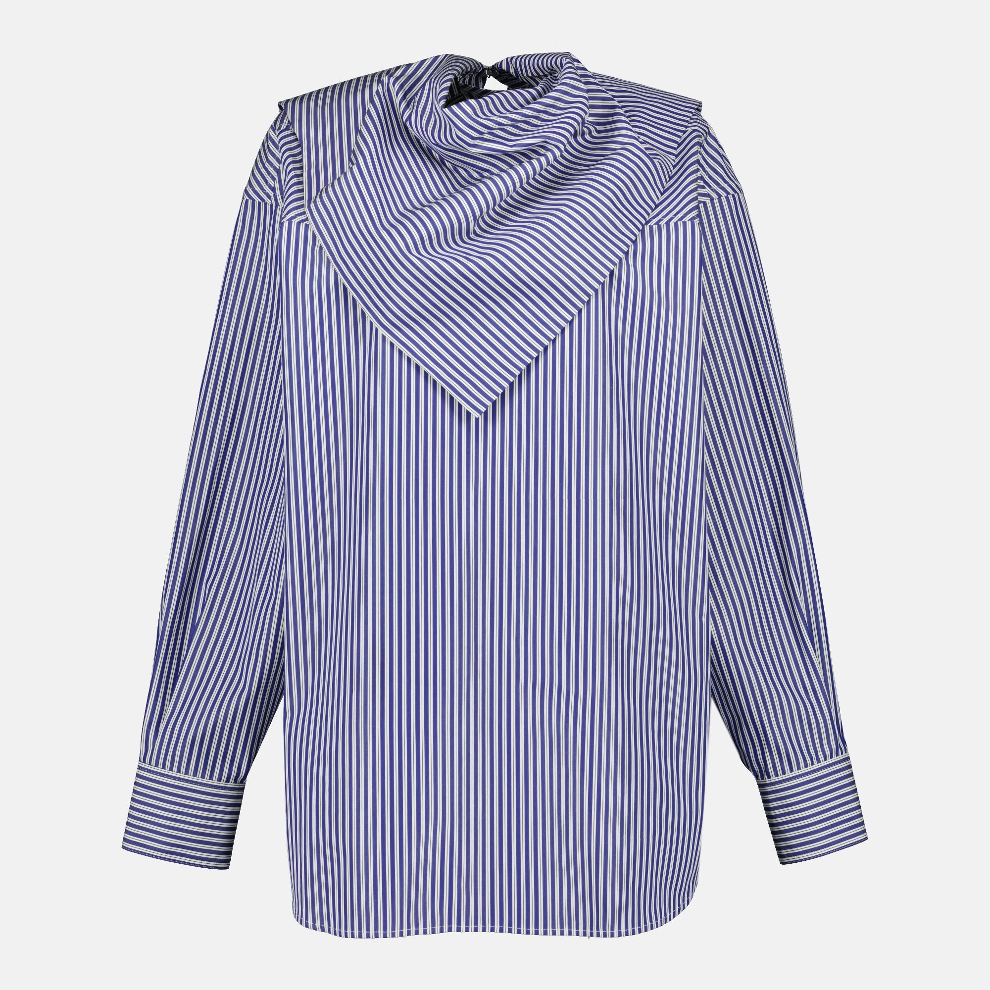 Image of Striped Navy Blouse by Ami PARIS for Unisex - Season Autumn-Winter 2025 - Front View