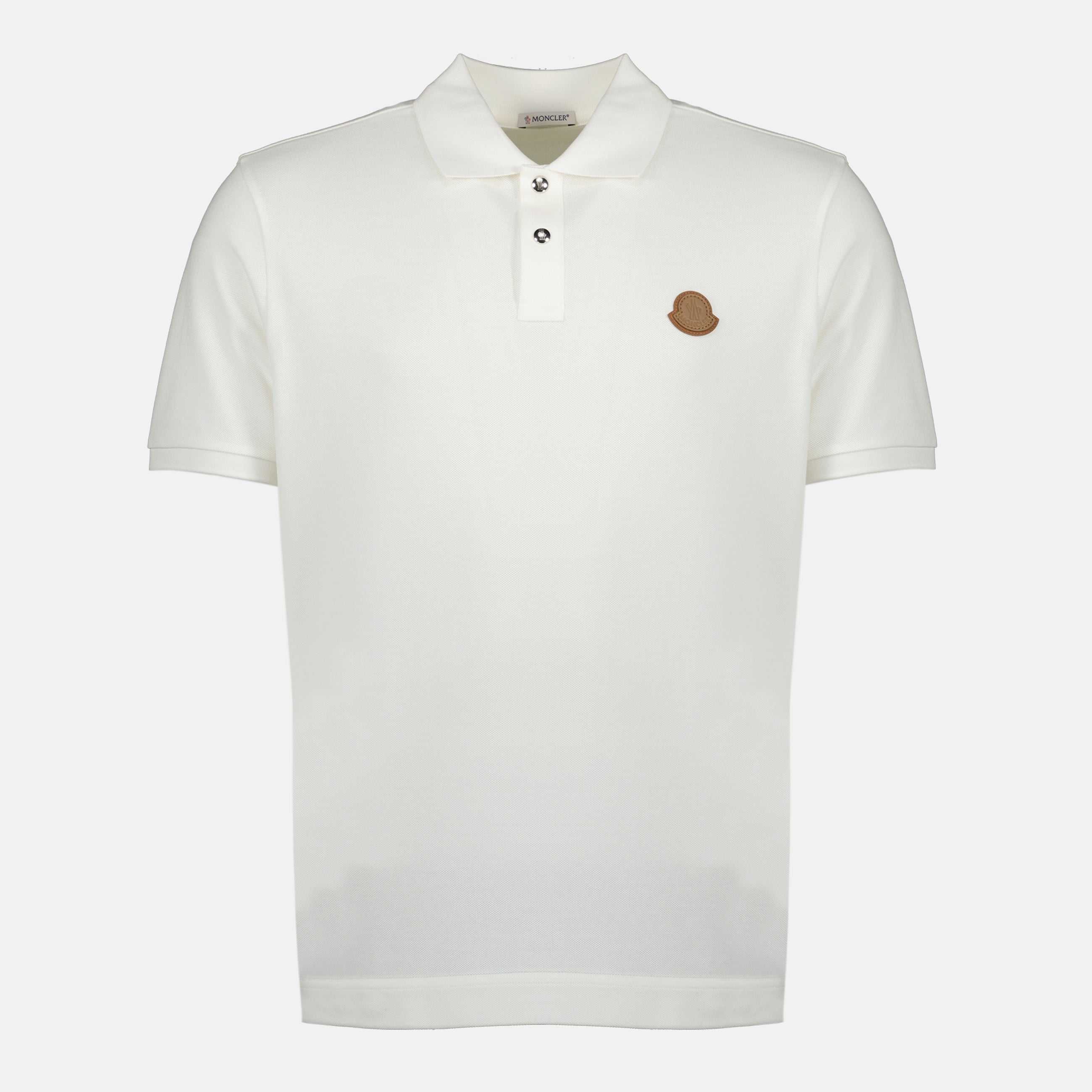 Image of Cotton Piqué Polo Shirt by Moncler for Men - Season Spring-Summer 2026 - Front View