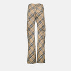 Imagen de Pantalones de Lino a Rayas de Burberry para Mujeres - Temporada Primavera-Verano 2025 - Vista Trasera