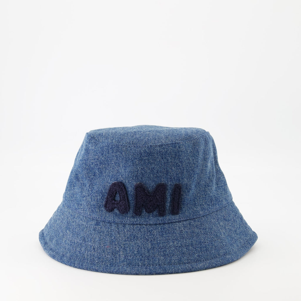 Denim hat, Ami Paris, unisex hat, stylish accessories, blue denim