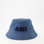 Denim hat, Ami Paris, unisex hat, stylish accessories, blue denim