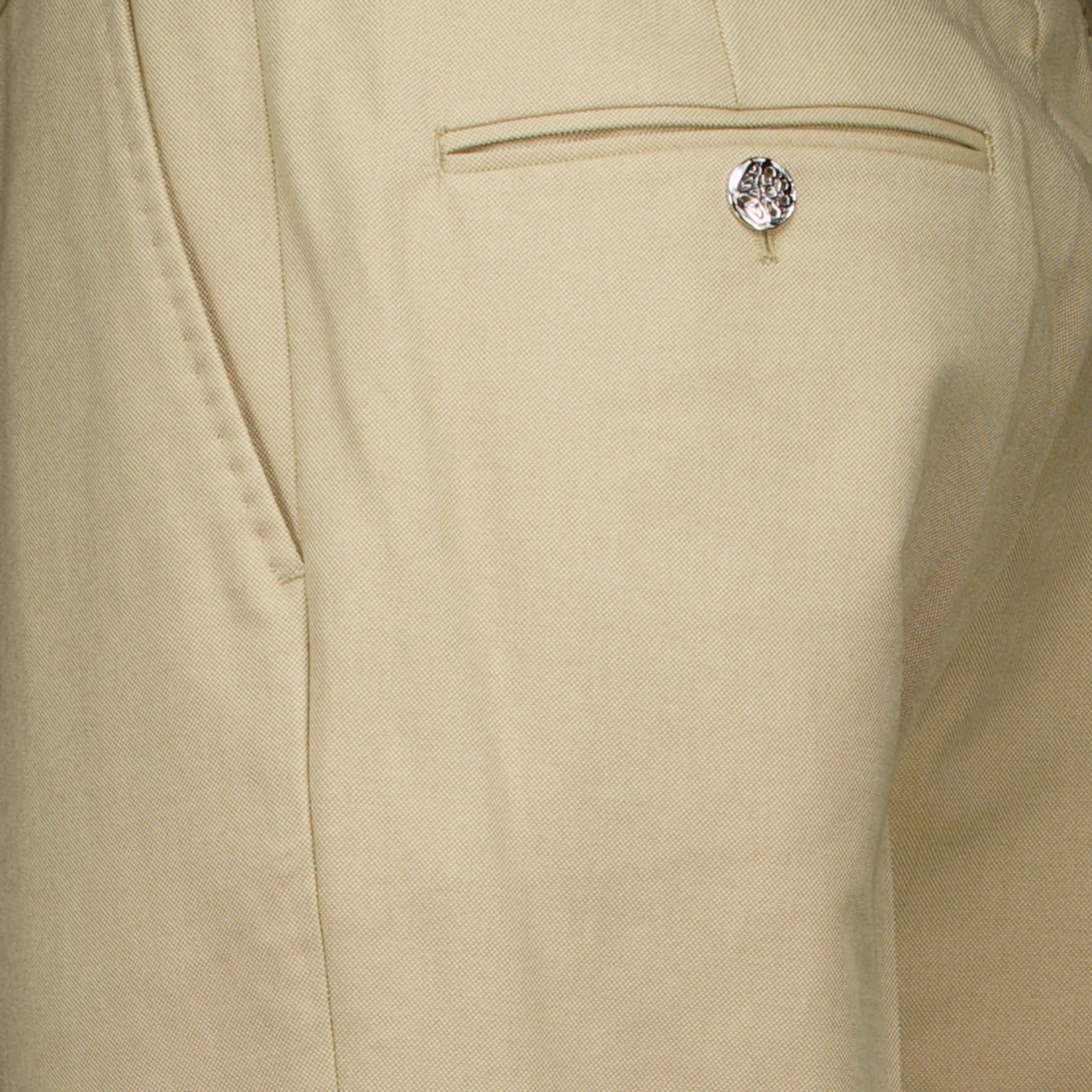 Image of Beige Straight Chino Pants by Alexander McQueen for Men - Season Spring-Summer 2023 - Product detail view 2