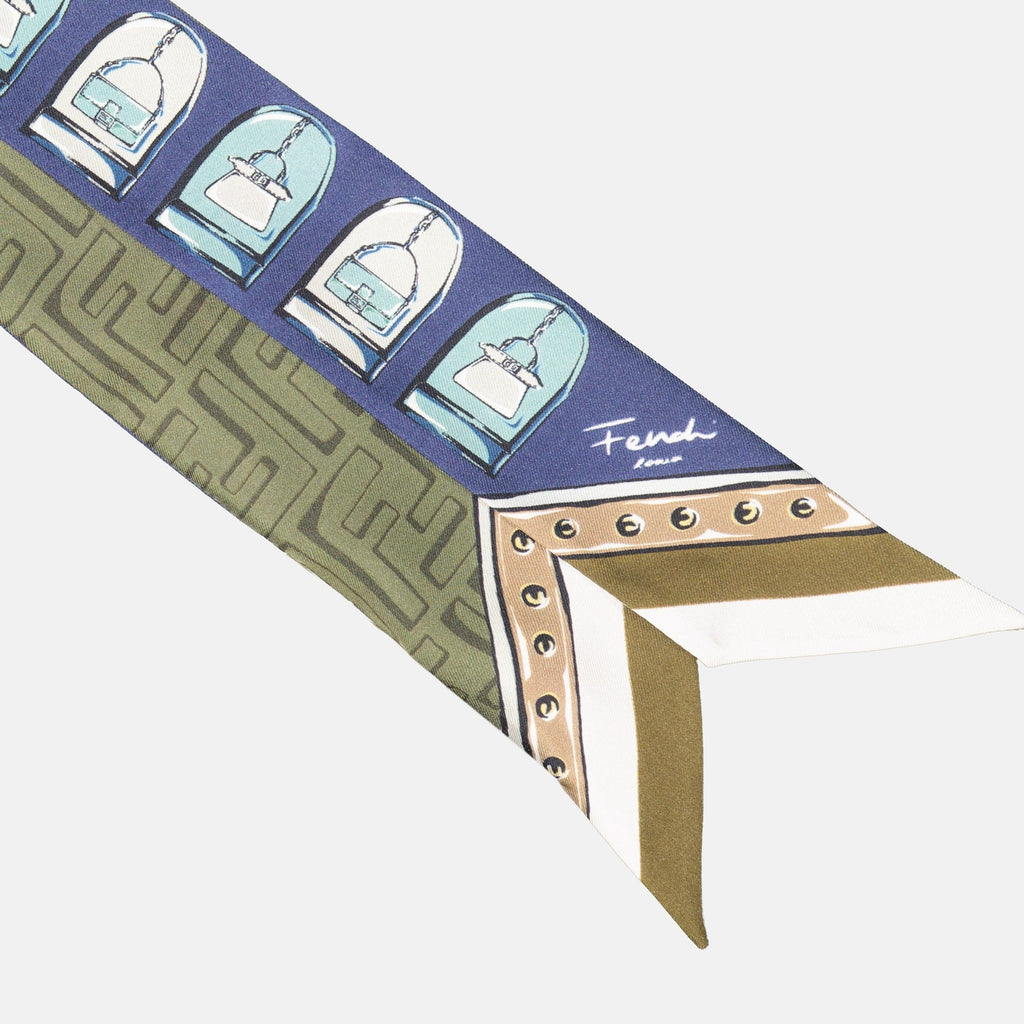 silk bandeau, Fendi FF print, Autumn-Winter 2024, elegant accessory, luxury fashion