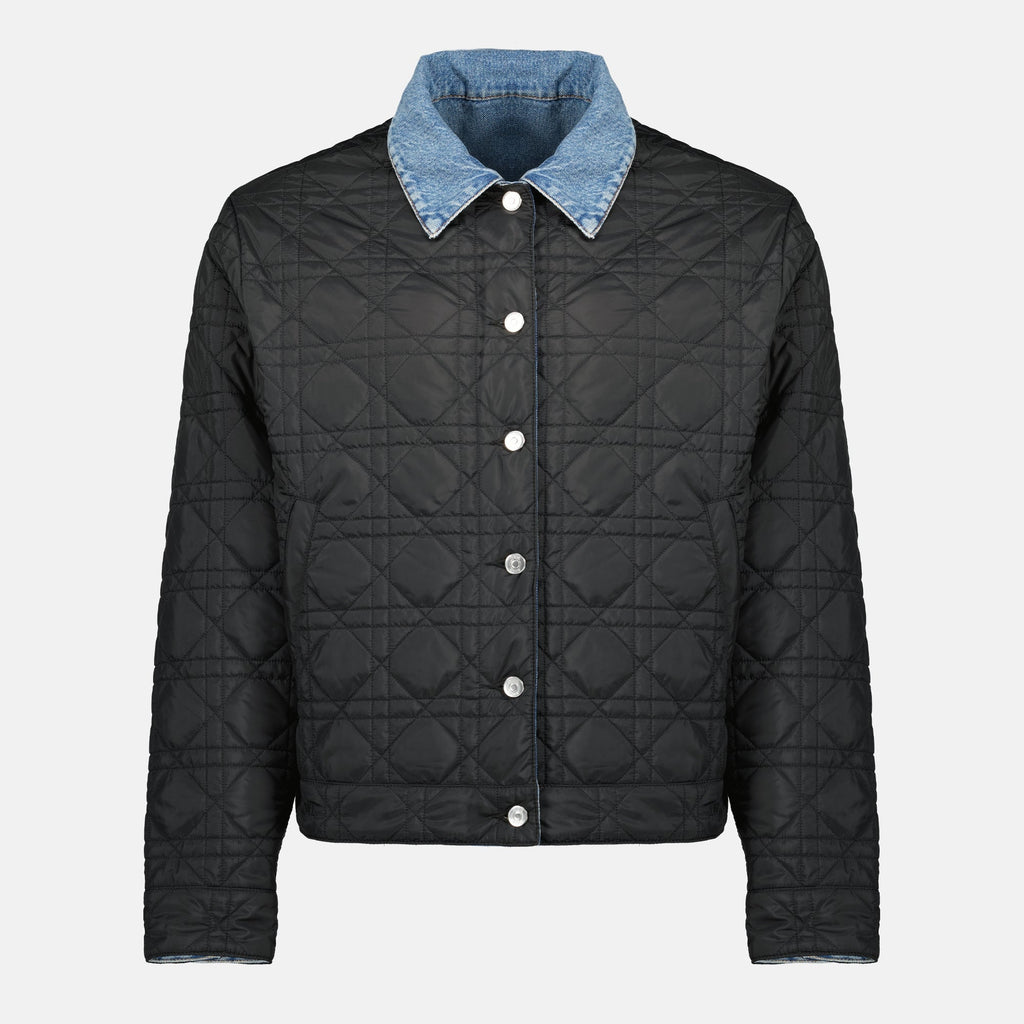 Imagen de la chaqueta de mezclilla Cannage reversible de Dior para hombres - Temporada Primavera-Verano 2026 - Vista trasera