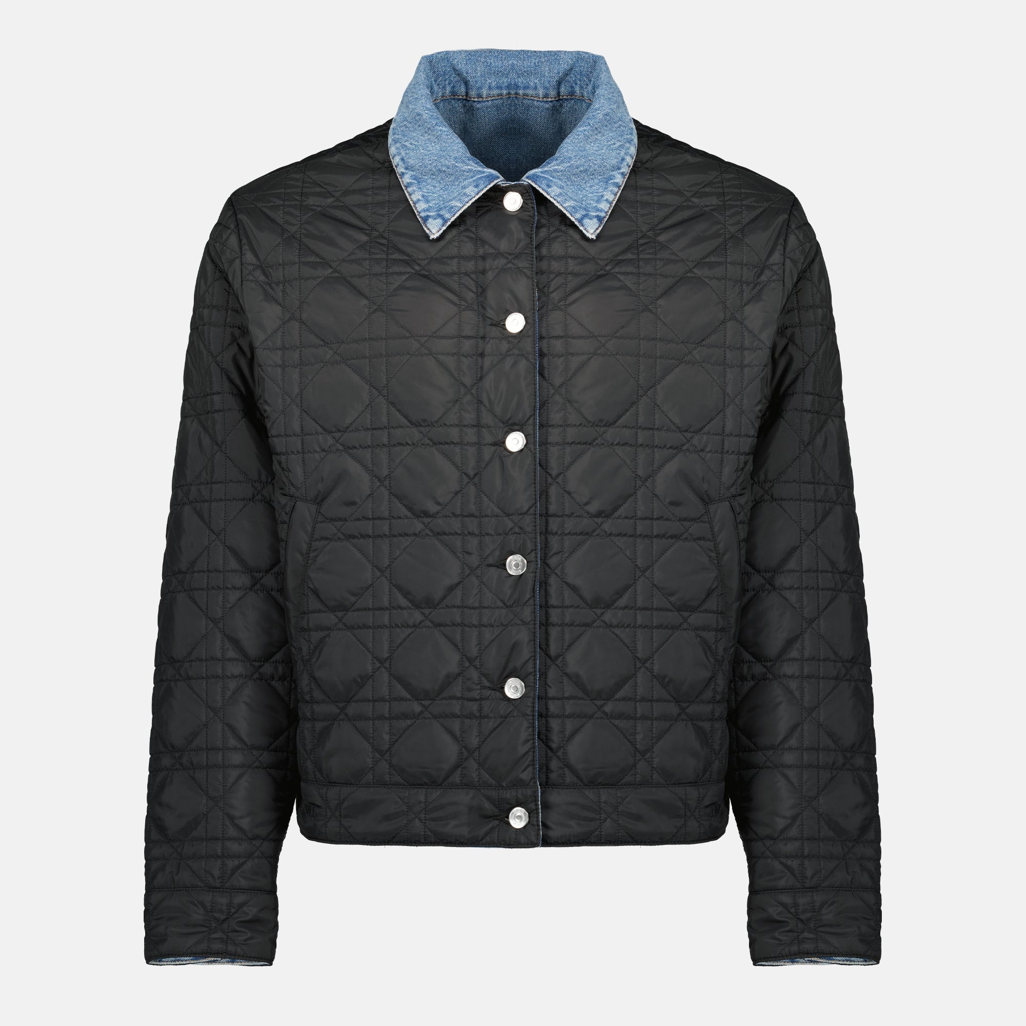 Imagen de la chaqueta de mezclilla Cannage reversible de Dior para hombres - Temporada Primavera-Verano 2026 - Vista trasera