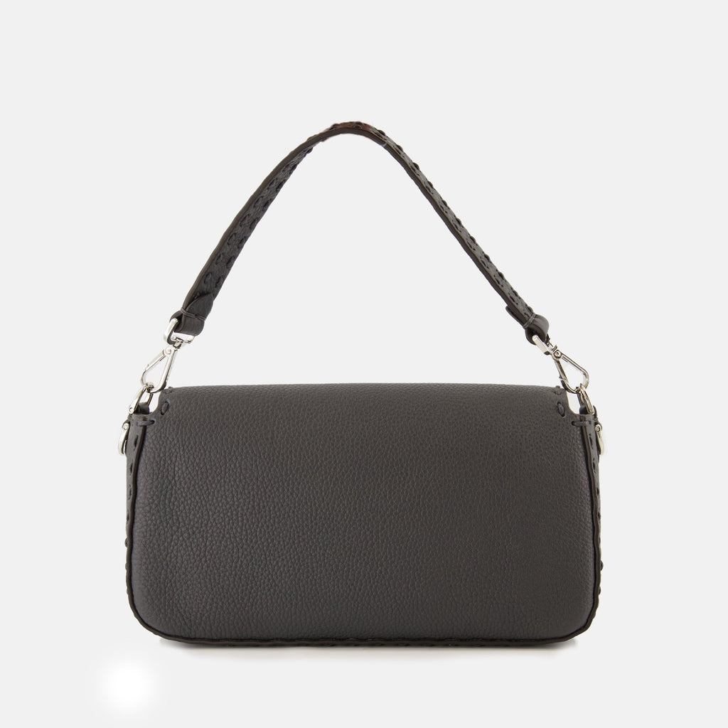 Fendi Baguette Bag, grey leather bag, adjustable strap bag, premium accessories, men's leather accessories