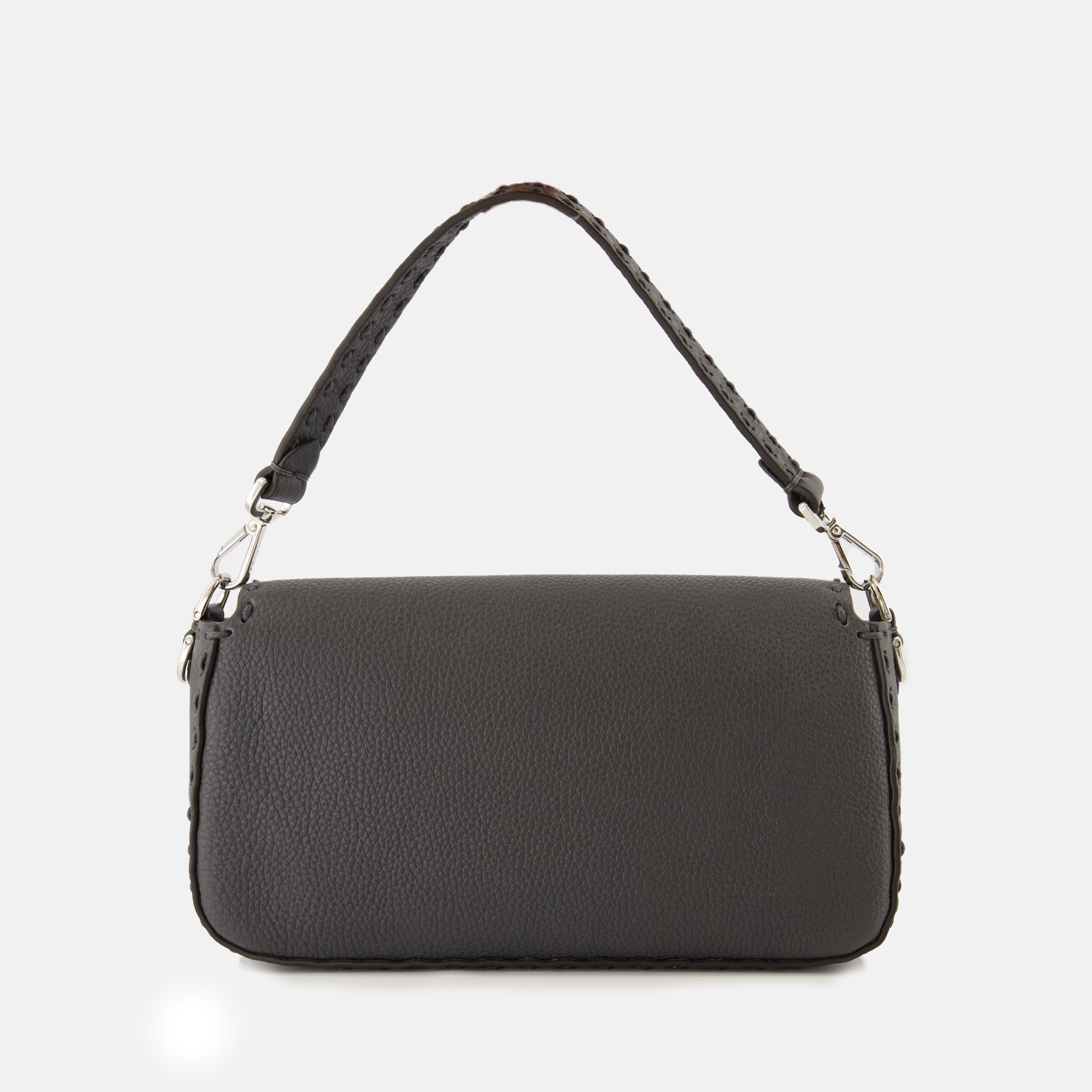 Fendi Baguette Bag, grey leather bag, adjustable strap bag, premium accessories, men's leather accessories