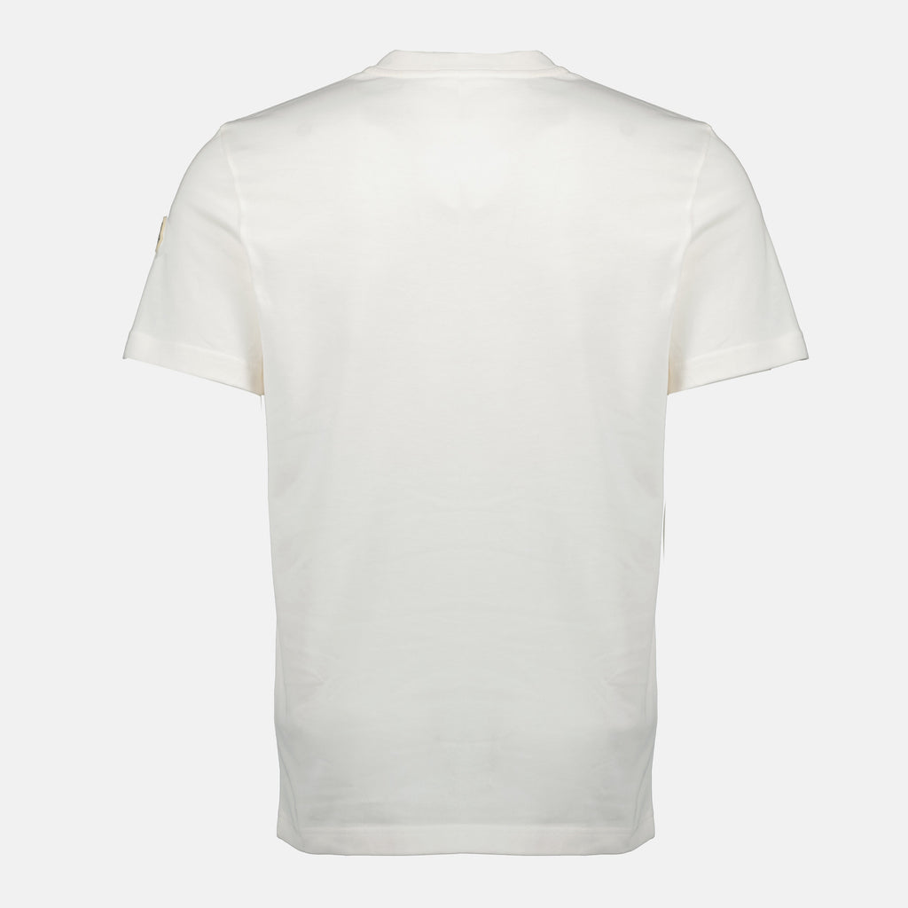 Image du T-shirt blanc avec logo de Moncler pour hommes - Saison Automne-Hiver 2025 - Vue de l'arrière