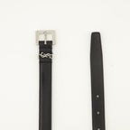 Image of Cassandre Fine Black Belt by Saint Laurent for Women - Season Autumn-Winter 2025 - Detail View 2
