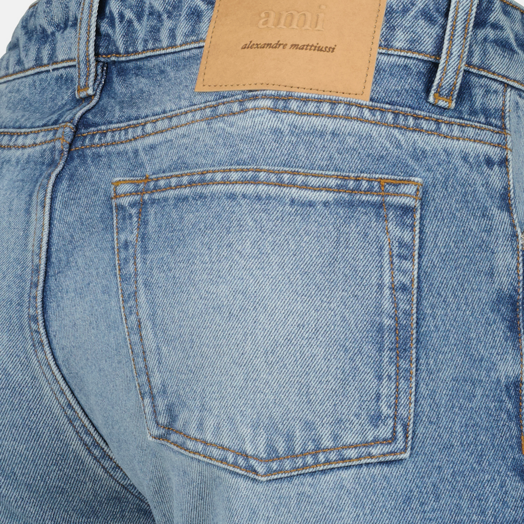 Image of Denim Straight Jeans by Ami PARIS for Men - Season Spring-Summer 2025 - Detail View 5