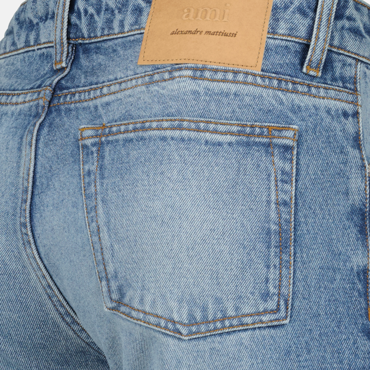 Image of Denim Straight Jeans by Ami PARIS for Men - Season Spring-Summer 2025 - Detail View 5