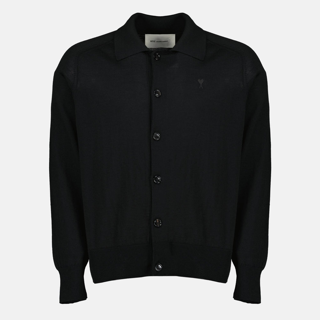Black Wool Cardigan