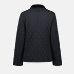quilted jacket, velvet collar, black outerwear, fall-winter fashion, modern elegance