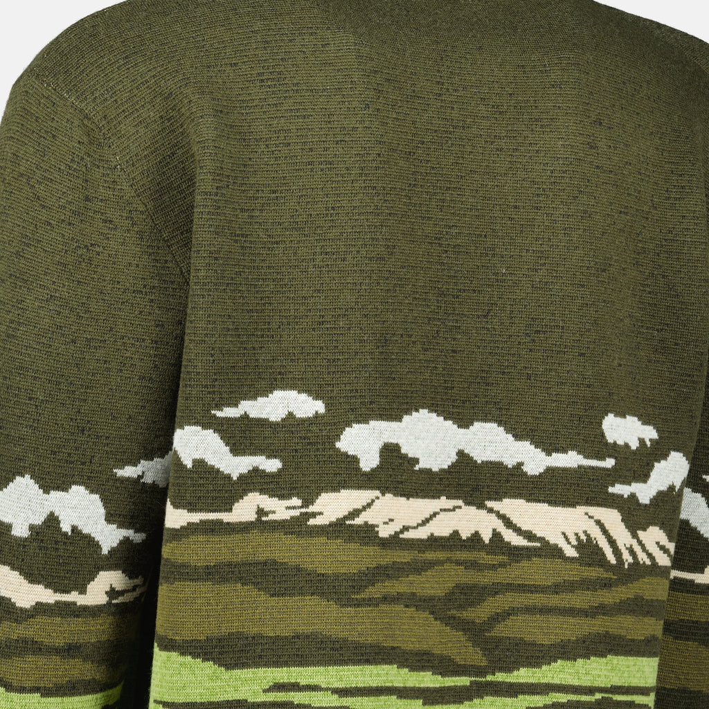 Kaki Wool Landscape Sweater
