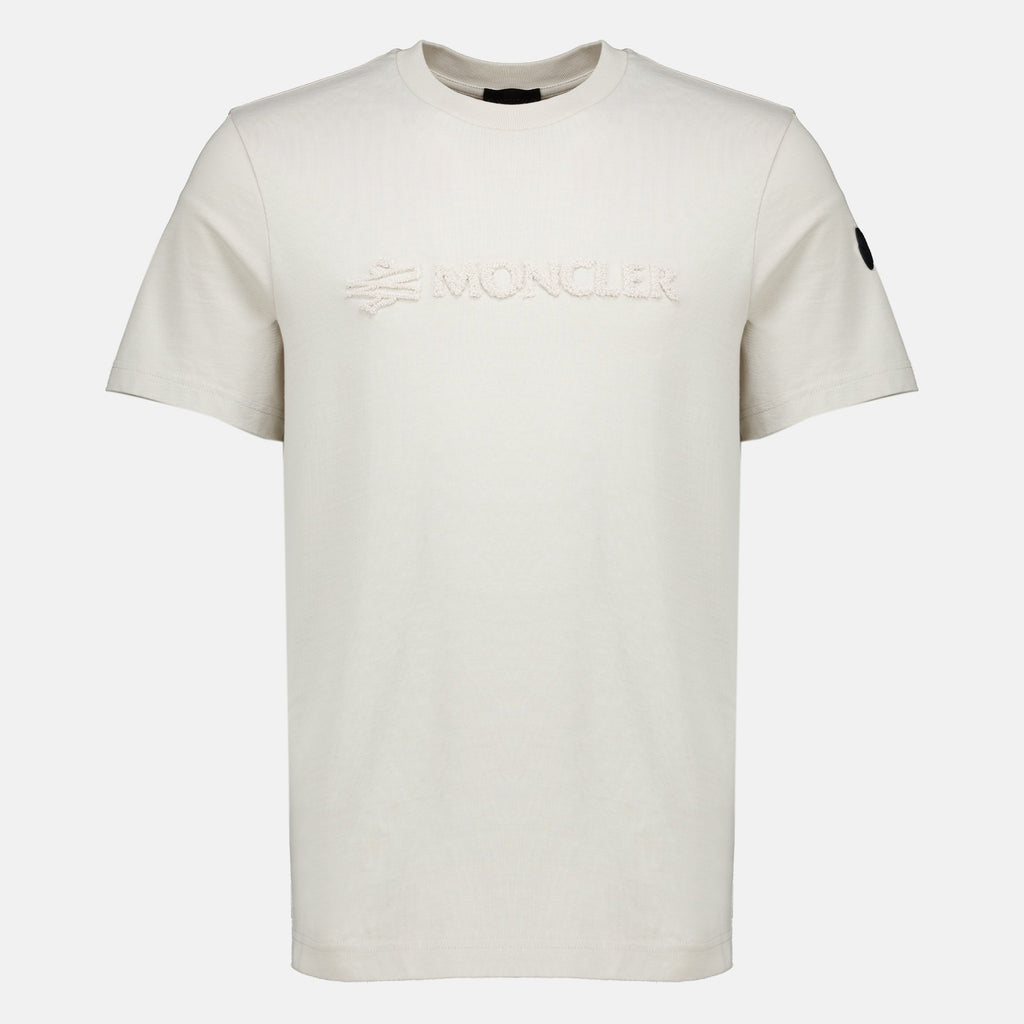 T-shirt bianca in cotone con logo