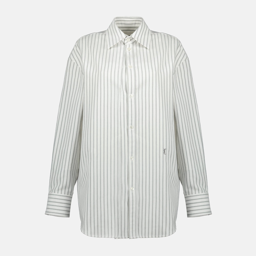 Saint Laurent shirt, striped shirt, cotton shirt, elegant shirt, Spring Summer collection