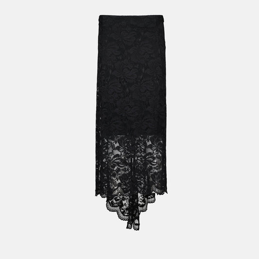 Black Lace Skirt, Autumn-Winter 2024, Rabanne Skirt, Elegant Skirt, Lace Fashion