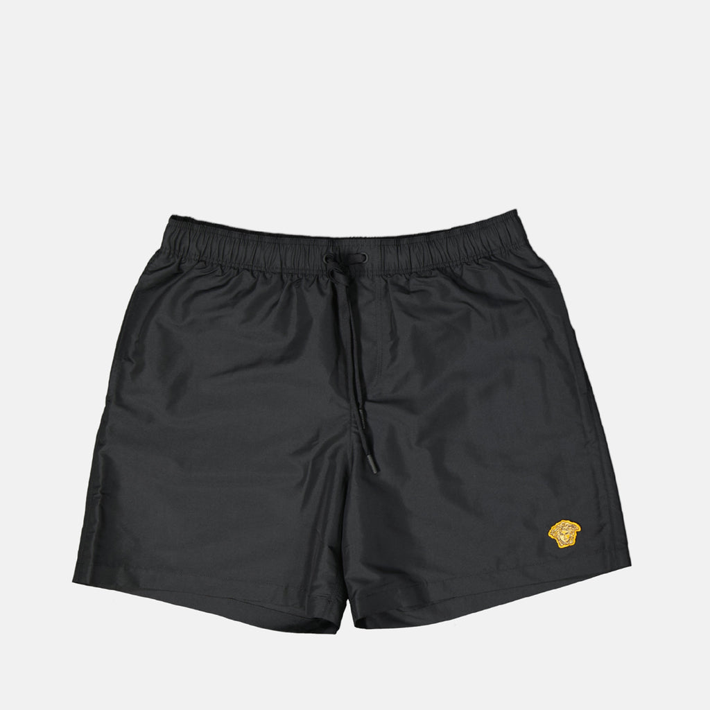 swim shorts, black swimwear, polyester shorts, Medusa shorts, beachwear