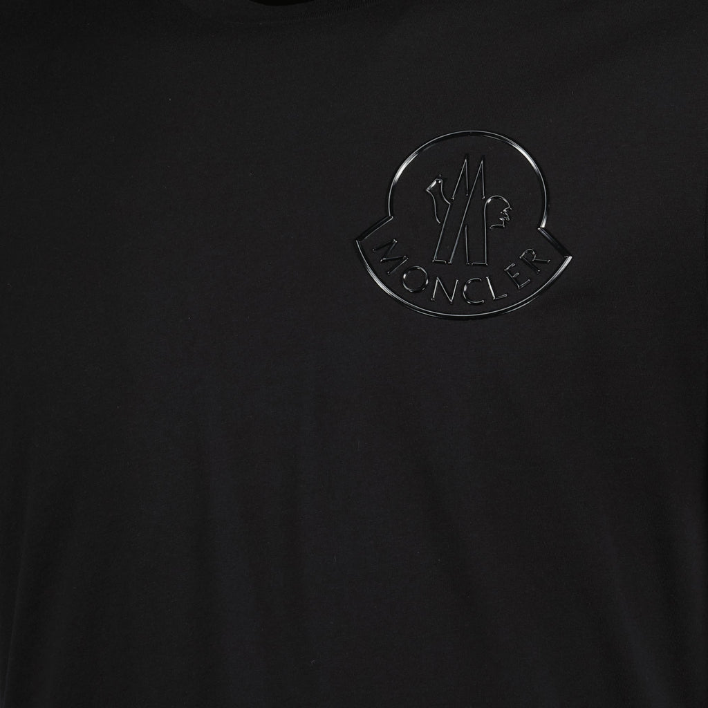 Image of Black Logo T-Shirt by Moncler for Men - Season Autumn-Winter 2025 - Detail View 8