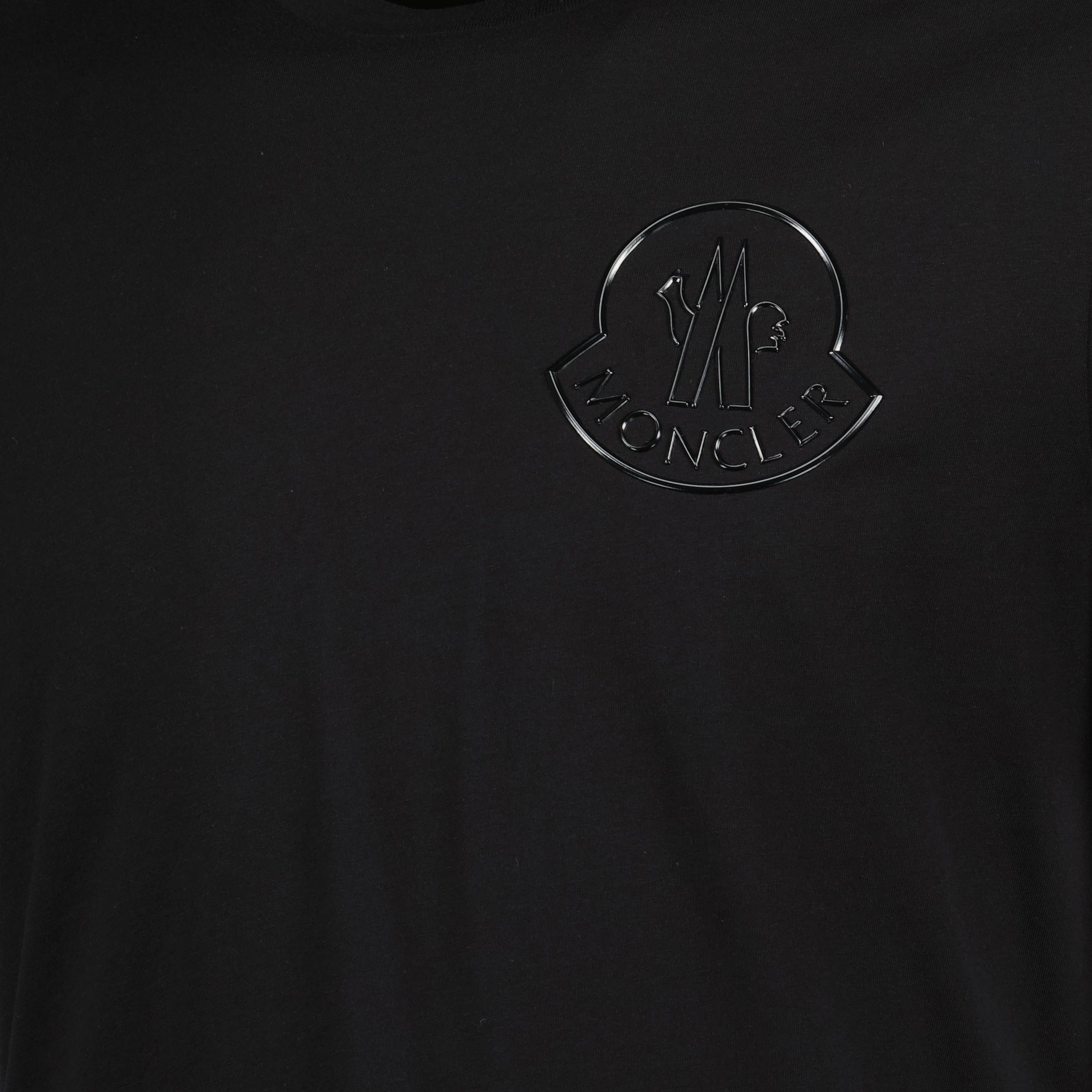 Image of Black Logo T-Shirt by Moncler for Men - Season Autumn-Winter 2025 - Detail View 8