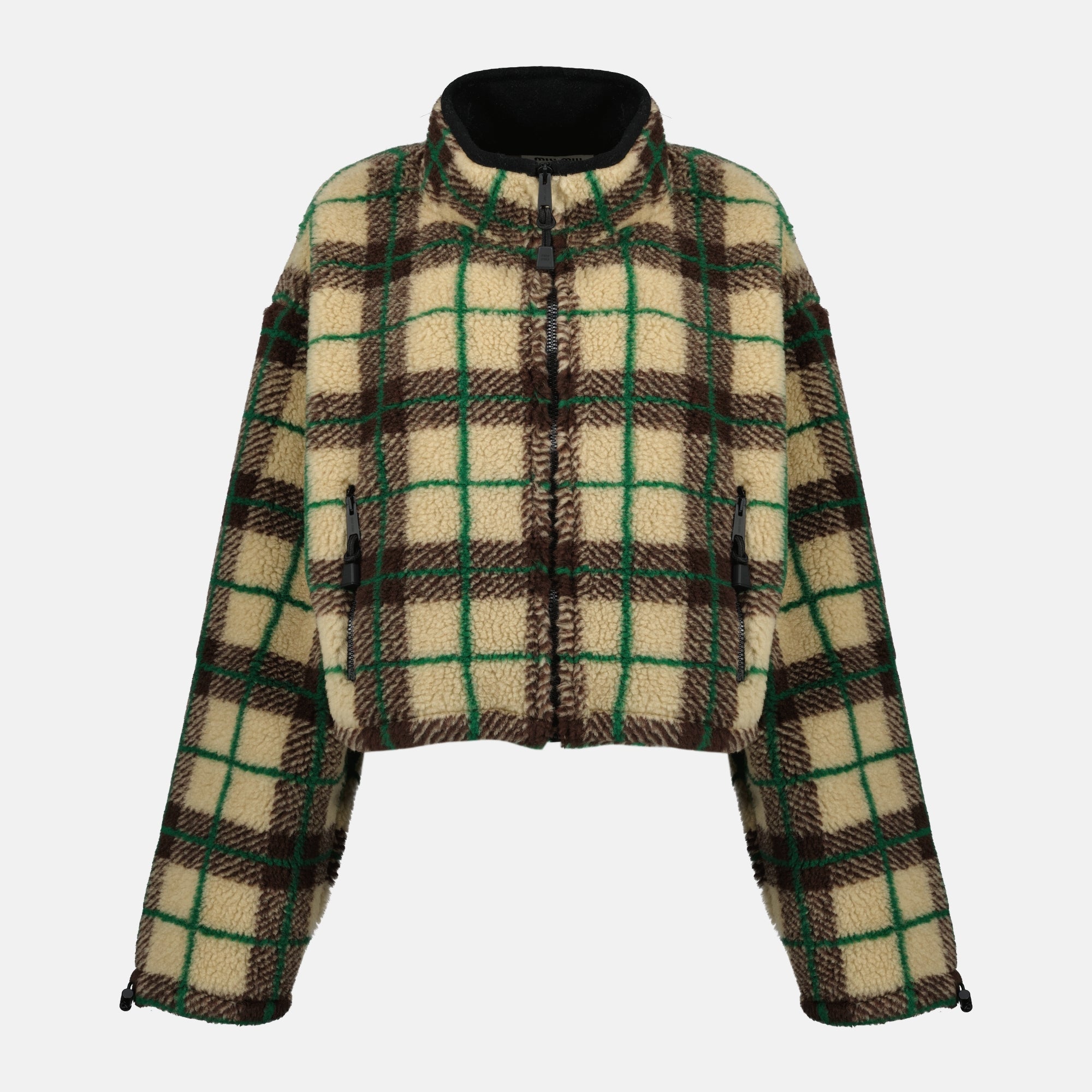 Chaqueta de Forro Polar a Cuadros Beige