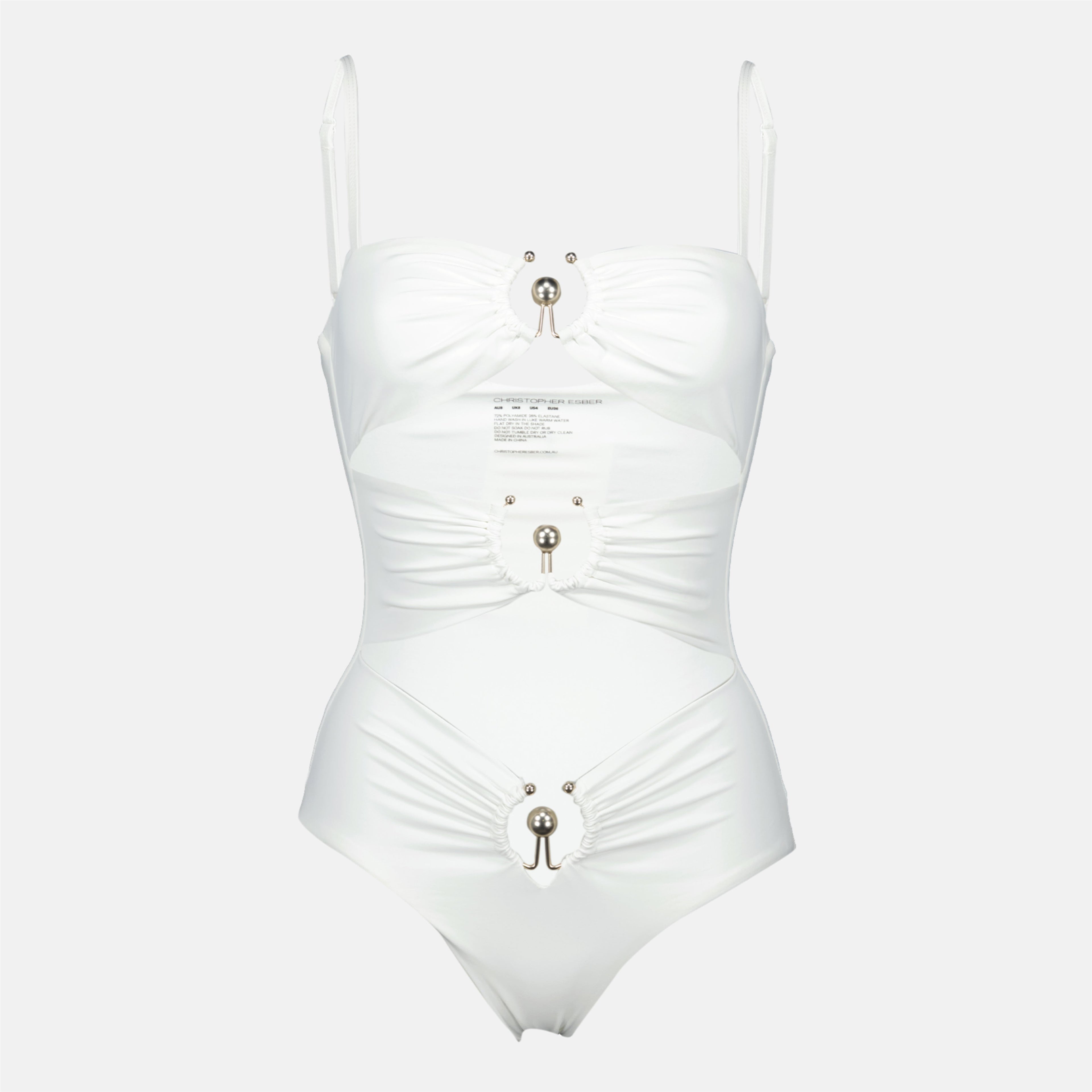 one-piece swimsuit, Christopher Esber, swimwear, adjustable straps, autumn-winter collection