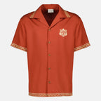 Imagen de Chemise Danseurs Brodée Orange - Drôle de Monsieur de Drole De Monsieur para Hombres - Temporada Primavera-Verano 2026 - Vista Frontal