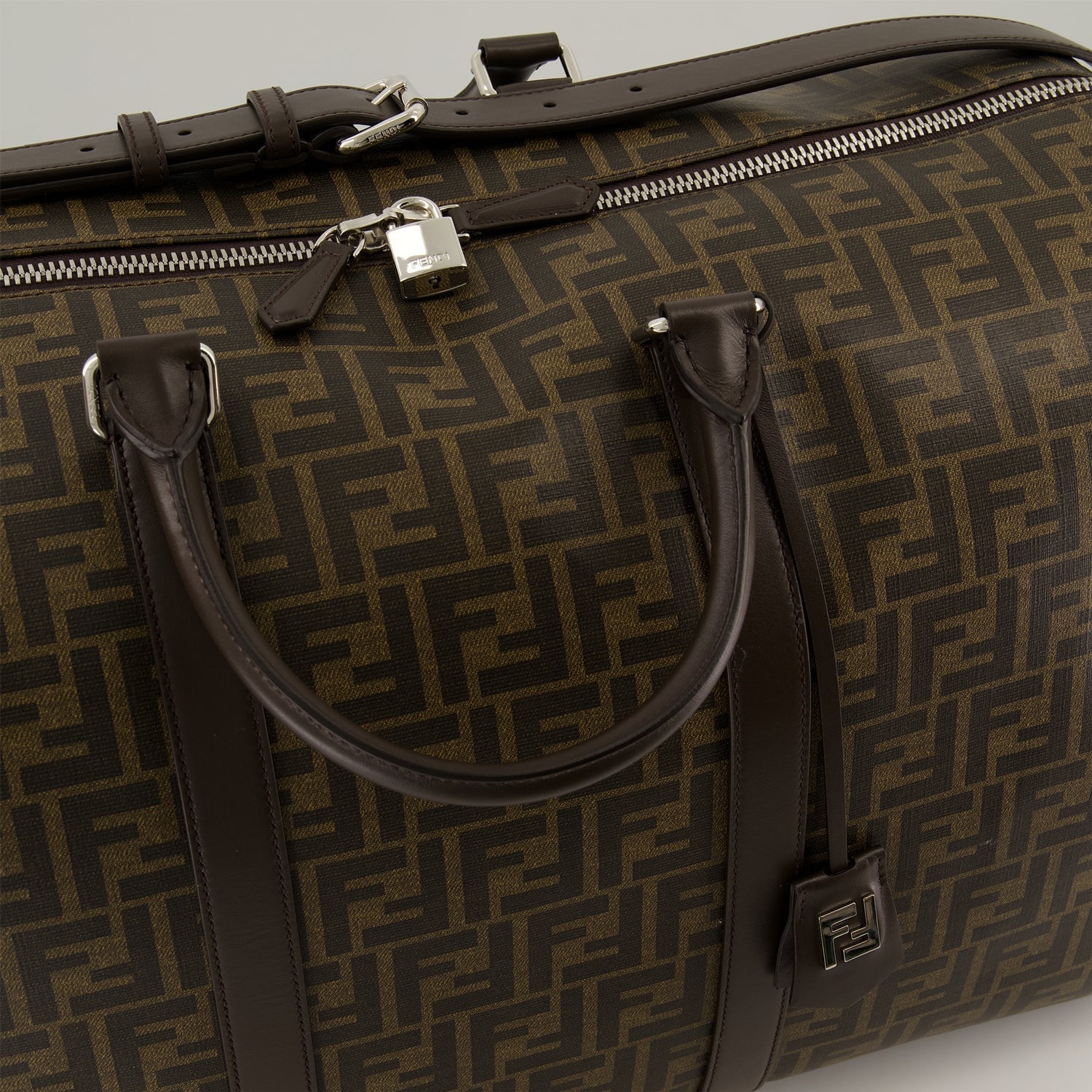 FF travel bag, luxury accessories, embroidered canvas bag, Fendi travel, stylish luggage