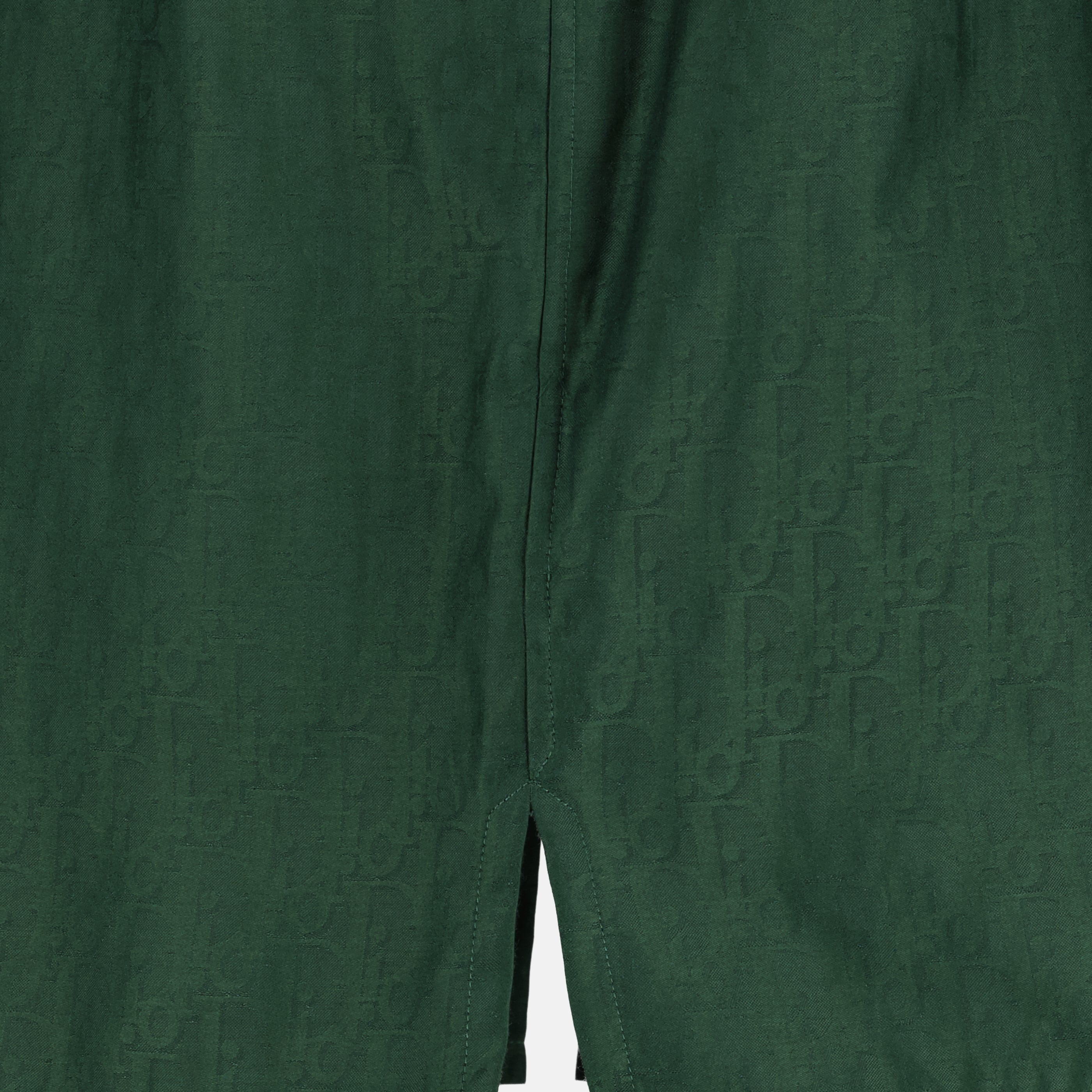 Chemise en Soie Verte Oblique