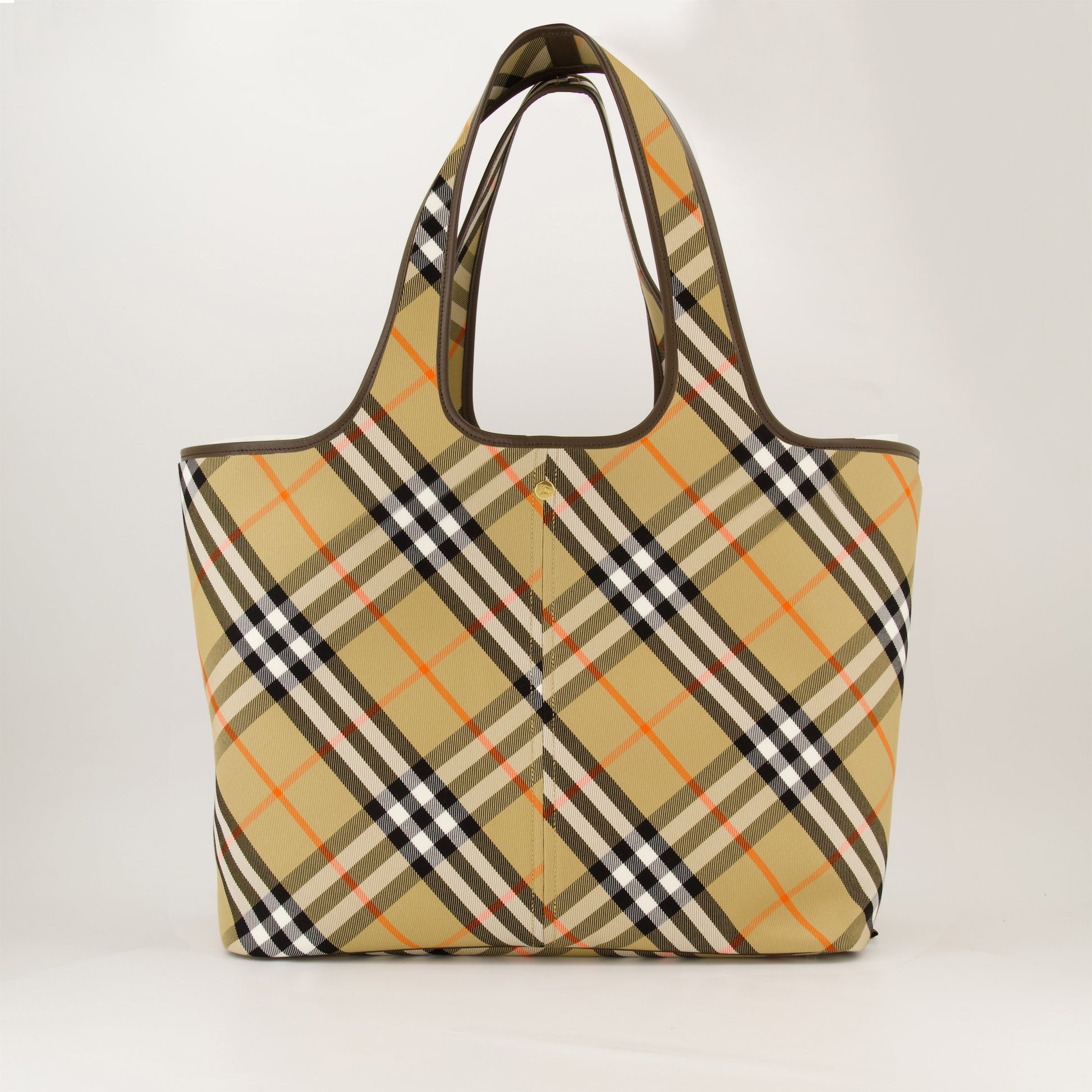 Beige Checkerboard Tote, Burberry Bag, Luxury Designer Tote, Autumn-Winter 2024 Bag, Elegant Women's Accessories