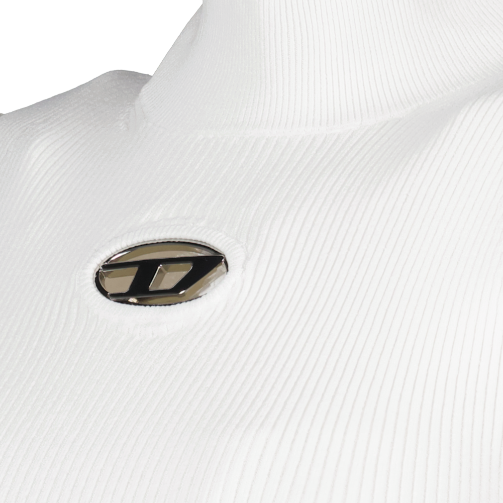 Image of High-neck Sleeveless Ribbed Top by Diesel for Women - Season Autumn-Winter 2024 - Detail View 5