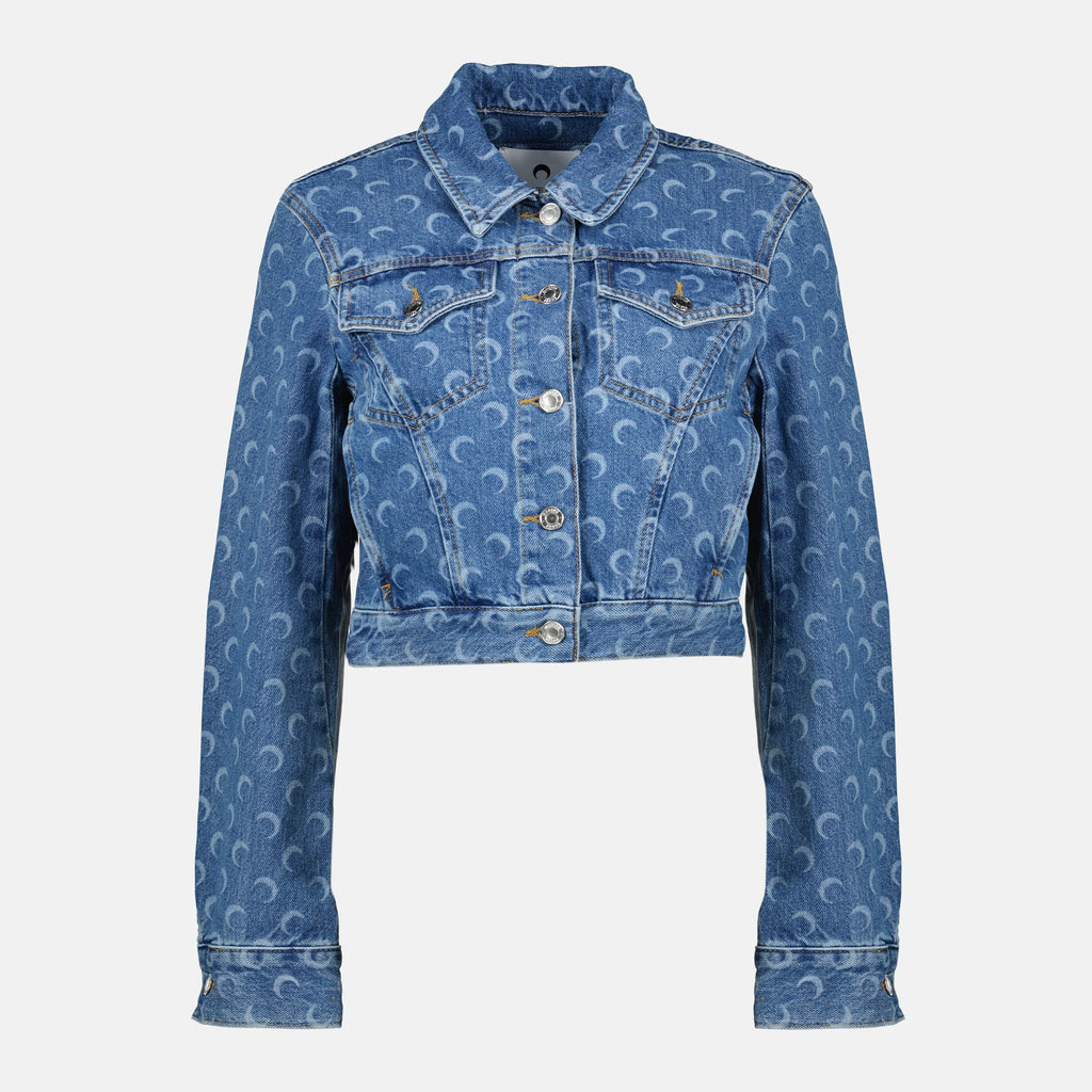 denim jacket, Marine Serre, autumn-winter fashion, cropped jacket, moon print