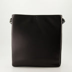 Image of Black Leather Tote with VLogo Detail by Valentino Garavani for Women - Season Autumn-Winter 2024 - Back View