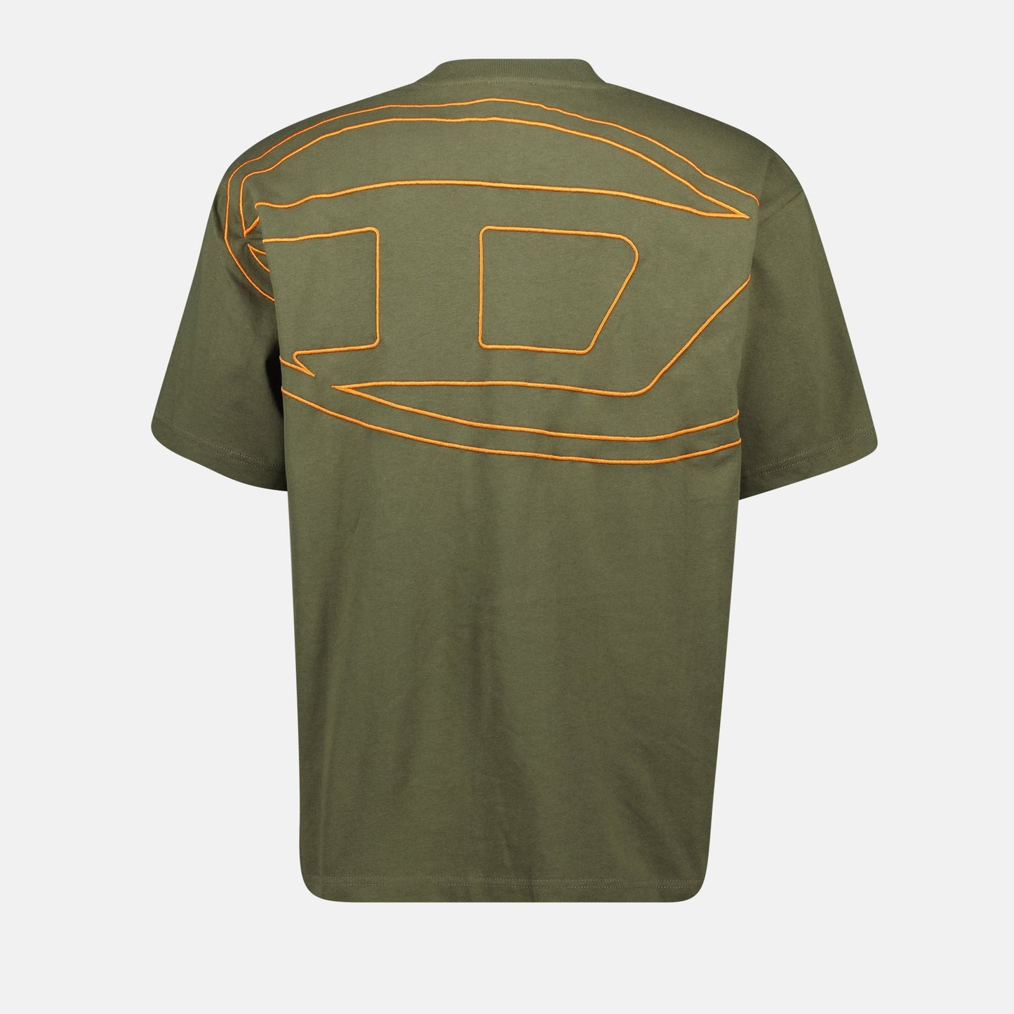 Diesel T-shirt, T-Boggy-Megoval, khaki cotton tee, oversized T-shirt, round neck tee