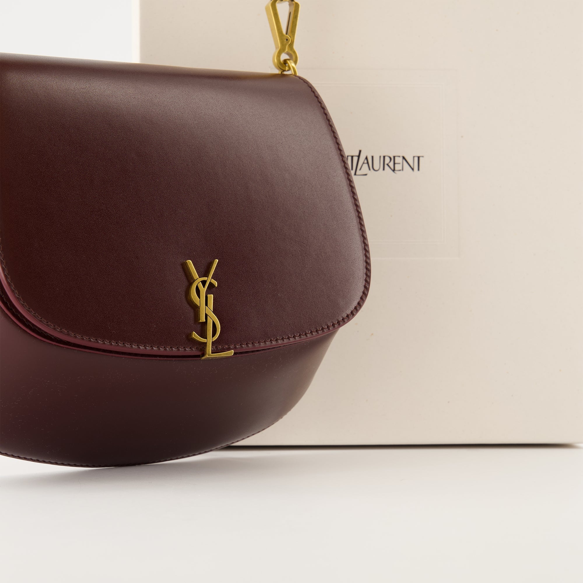 Mini Sac Volatire, Saint Laurent bag, bordeaux leather handbag, luxury accessories, autumn/winter collection