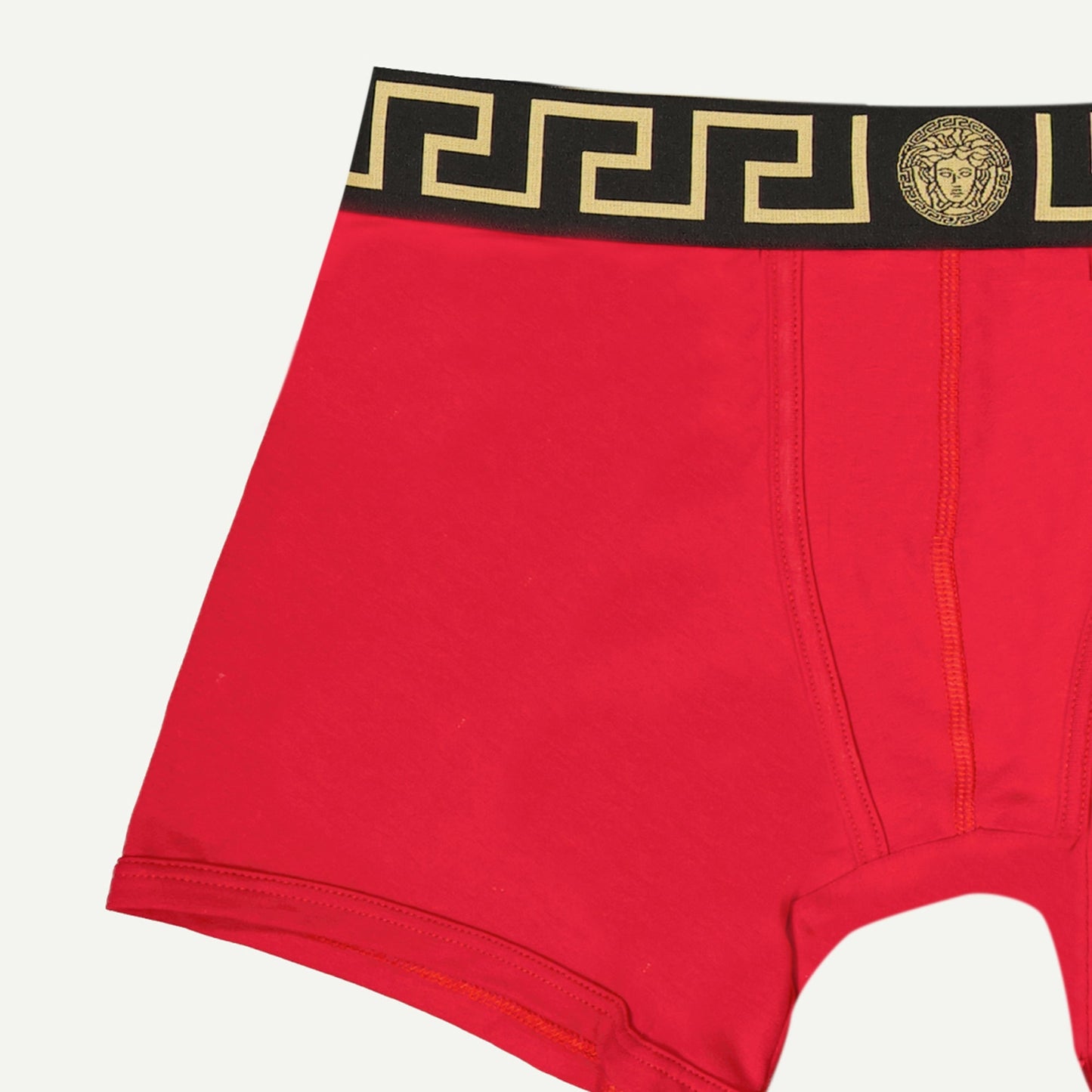 Versace Medusa Greca, long boxer shorts, red and black boxer, cotton elastane blend, Autumn-Winter 2024 collection