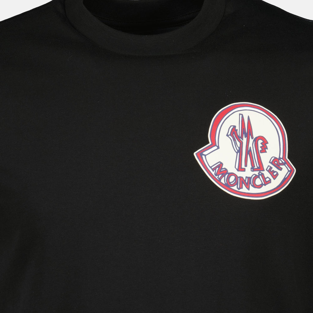 Immagine della T-shirt nera con logo di Moncler per uomo - Stagione primavera-estate 2026 - Dettaglio 2
