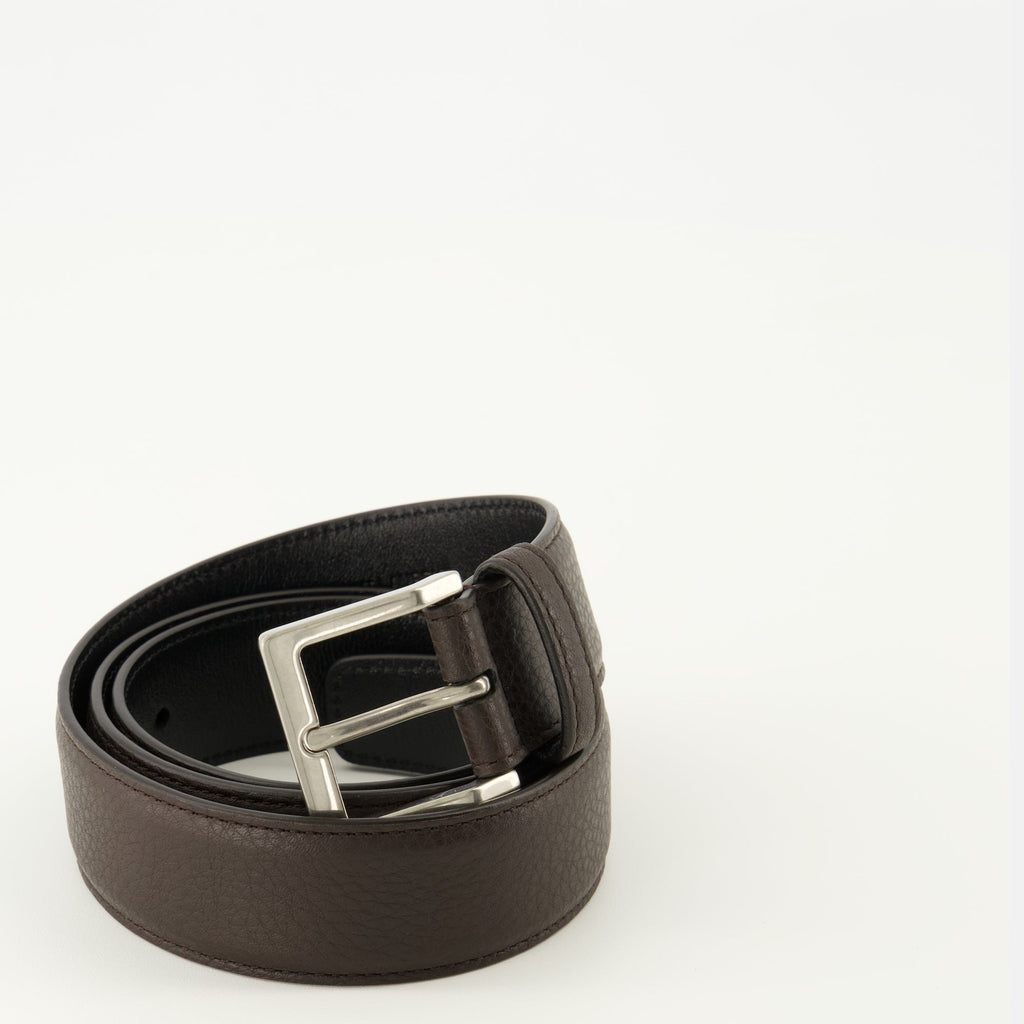 black leather belt, Saint Laurent belt, premium accessories, men's fashion belt, adjustable belt