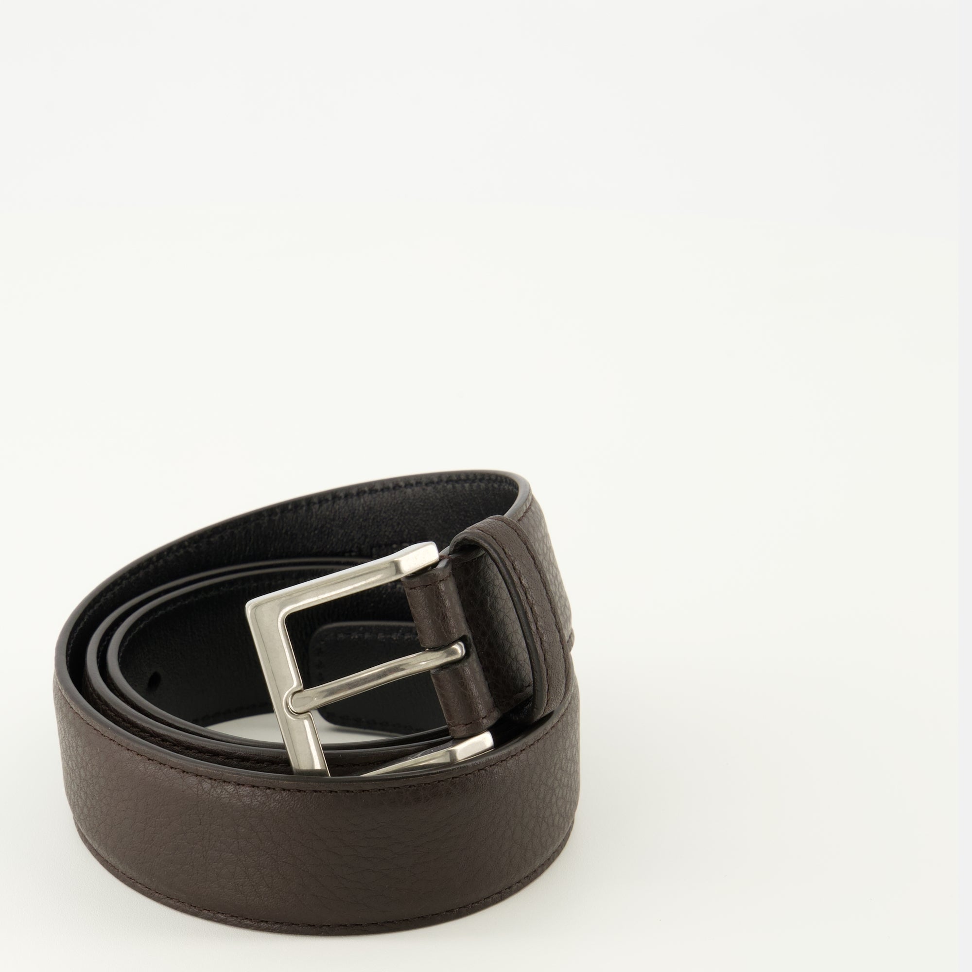 black leather belt, Saint Laurent belt, premium accessories, men's fashion belt, adjustable belt